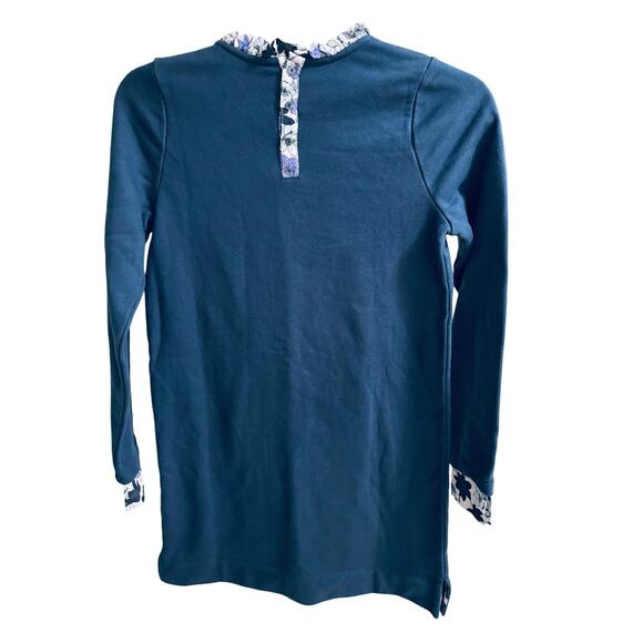 Vineyard Vines Girls Purple Ruffle Neck Navy Sweatshirt Dress Size 14 NWT - Picture 2 of 3